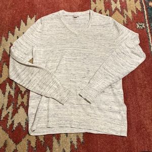 Merona v-neck sweater white/gray Heather